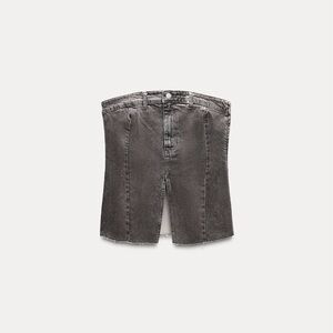 Zara Charcoal Grey Denim corset